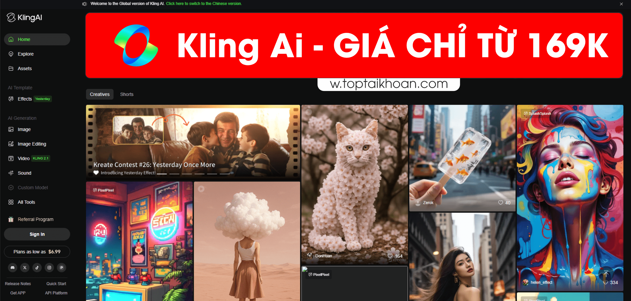 Kling Ai giá rẻ