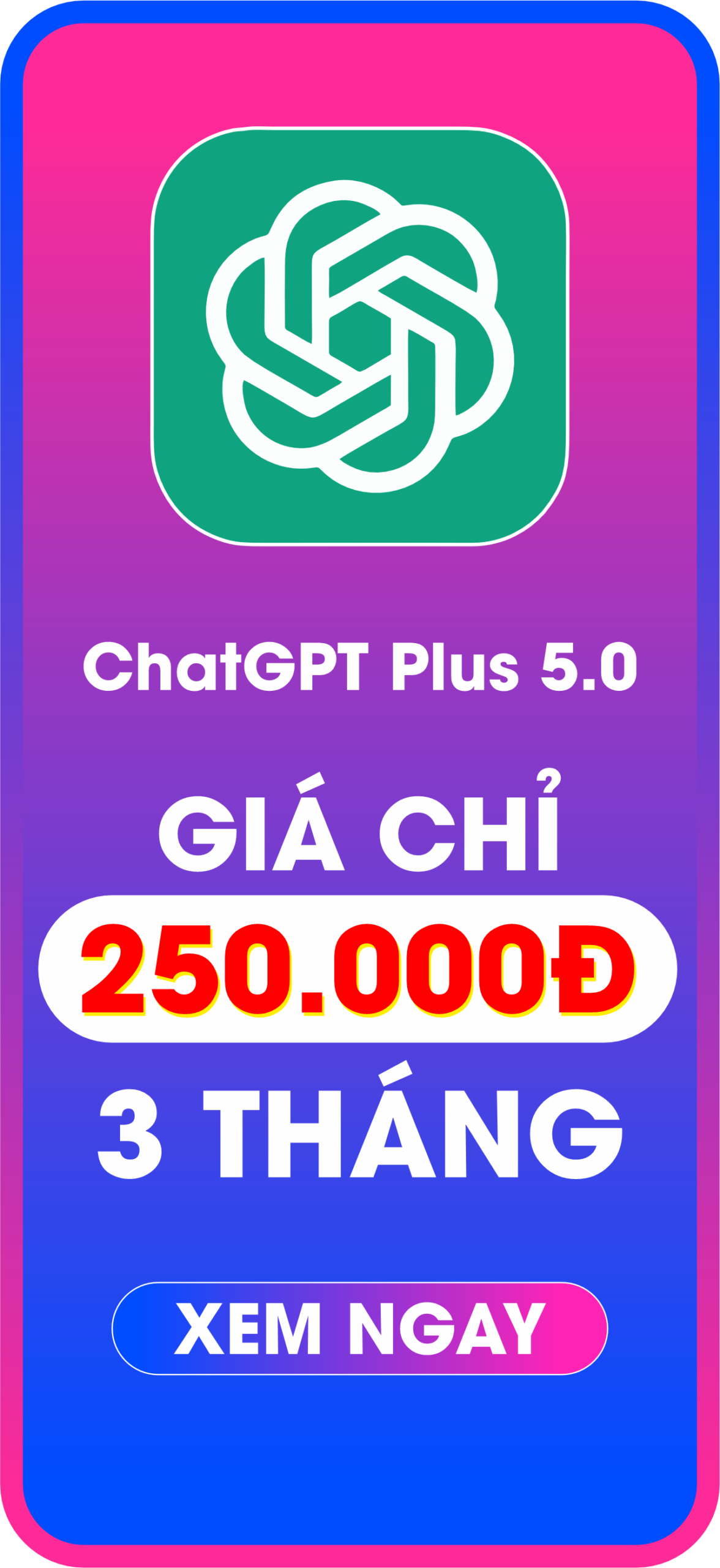 tài khoản chatgpt plus 5