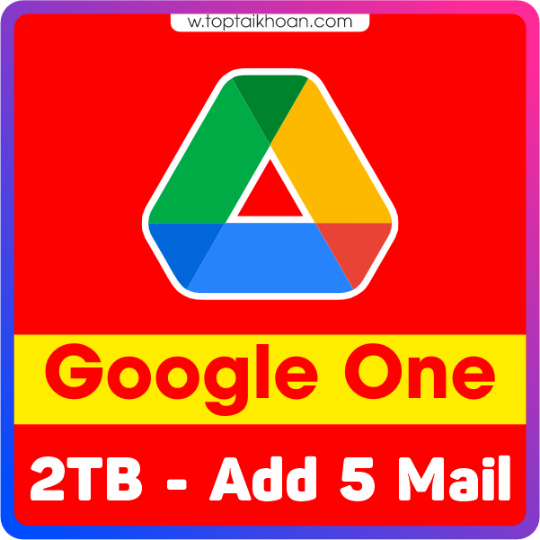 tài khoản google one 2tb add được 5 email